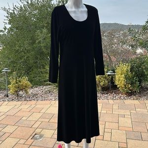 Vintage Amanda smith black velvet long sleeve dress goth witch morticia vampire